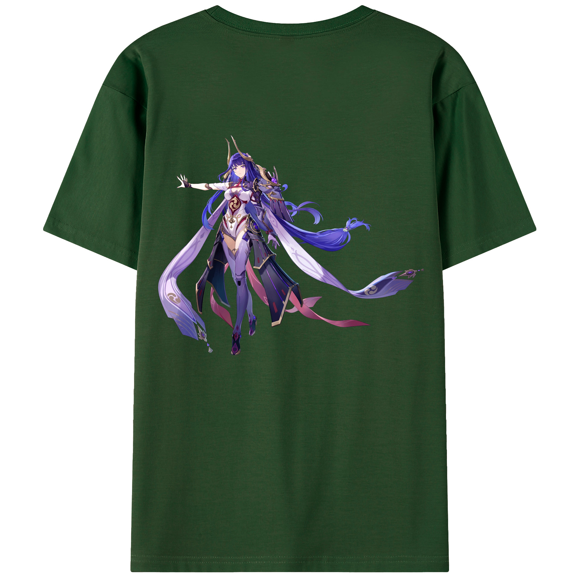 げんし神 雷電将軍 らいでんしょうぐん genshin Raiden Shogun 綿100％半袖Tシャツ（背面プリント）
